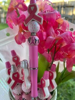 Pink Hope Awareness Ballpoint Pen - Breast Cancer Ribbon Design